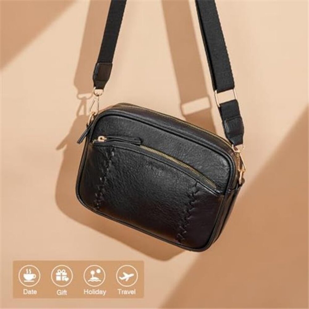 Crossbody Bags Women Soft Vegan Leather Shoulder Handbags 9 x 2.76 x 6.5 inches - Picture 3 of 6